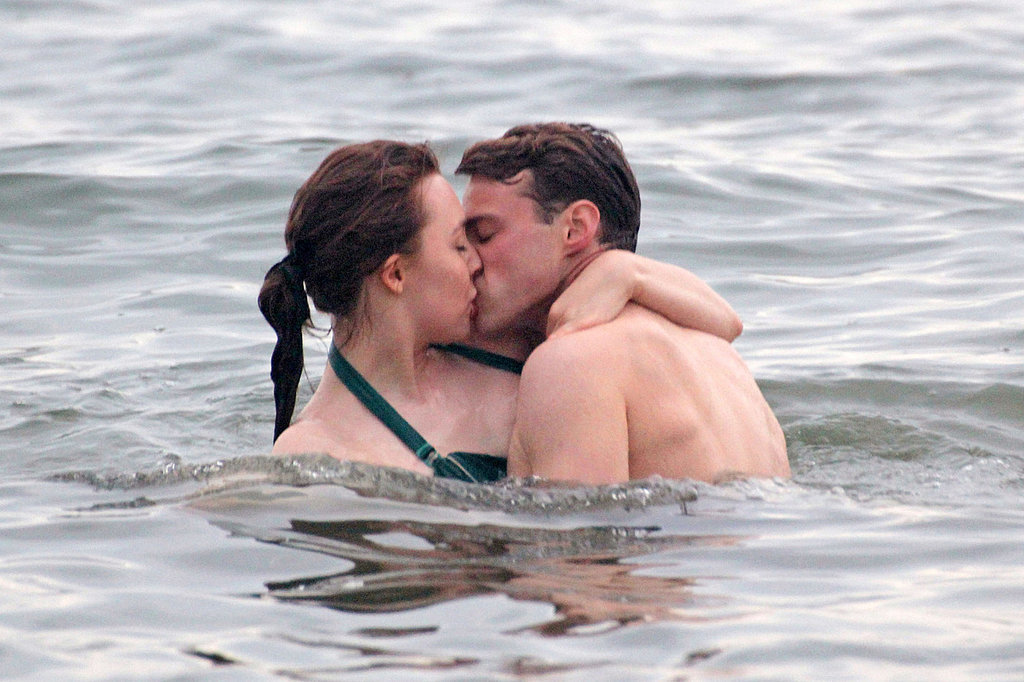 Things got hot and heavy in the ocean for Saoirse Ronan and Emory Cohen as they filmed scenes for Brooklyn at Coney Island in May 2014.
Things got hot and heavy in the ocean for Saoirse Ronan and Emory Cohen as they filmed scenes for Brooklyn at Coney Island in May 2014.