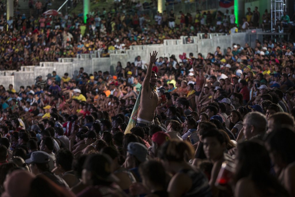 Soccer fans in Manaus, Brazil, gathered to watch the World Cup.
Soccer fans in Manaus, Brazil, gathered to watch the World Cup.