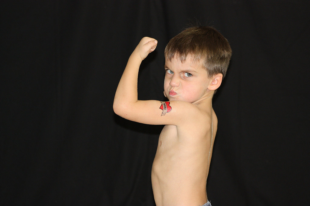 "It'll give you big muscles." "It'll give you big muscles."