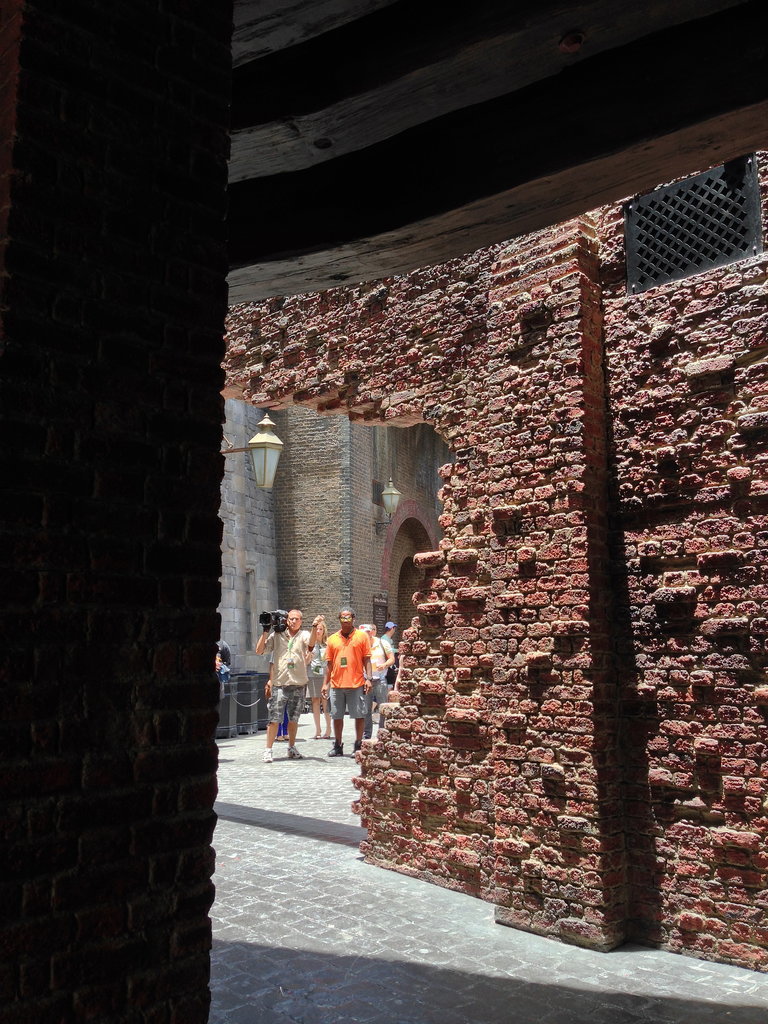 You enter Diagon Alley walking through a brick wall just like the one Hagrid takes Harry through in the first book/film.
You enter Diagon Alley walking through a brick wall just like the one Hagrid takes Harry through in the first book/film.