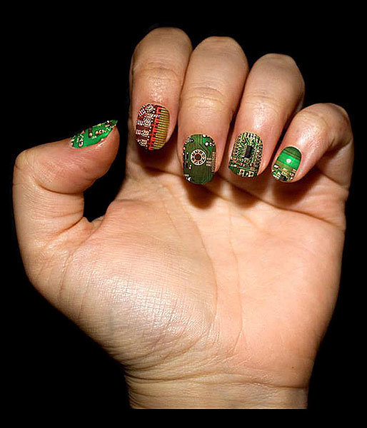 Wave your gadgetry geek flag high with circuitry nail wraps ($10 for 14).
Wave your gadgetry geek flag high with circuitry nail wraps ($10 for 14).