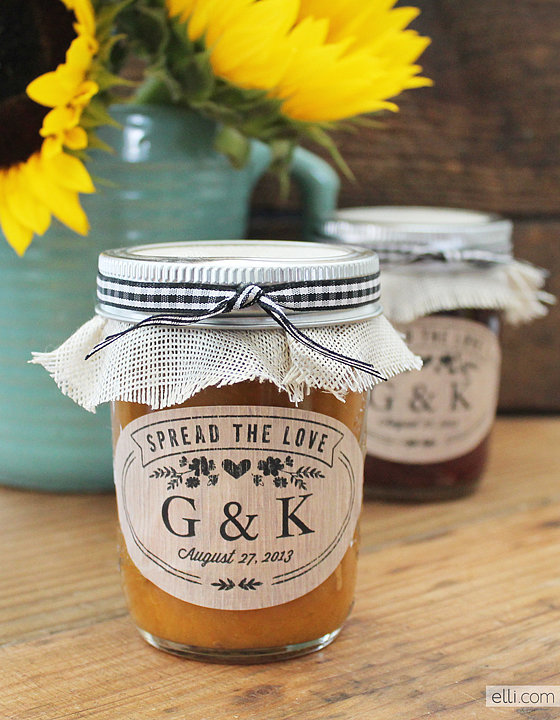 Rustic Jam Jar Favor Labels Rustic Jam Jar Favor Labels