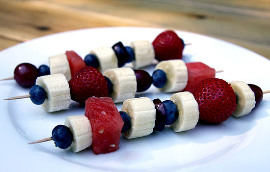 Red, White, and Blue Fruit Kebabs Red, White, and Blue Fruit Kebabs