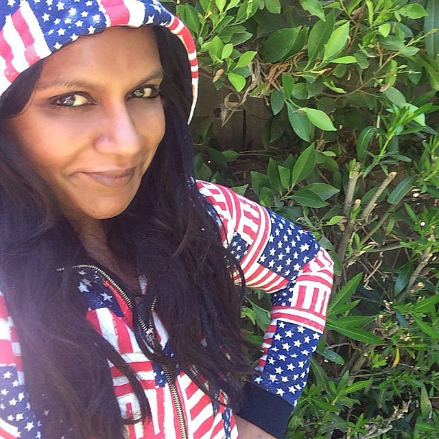 Mindy Kaling covered up in a sweatshirt with stars and stripes.
Source: Instagram user mindykaling
Mindy Kaling covered up in a sweatshirt with stars and stripes.
Source: Instagram user mindykaling