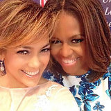 Jennifer Lopez's Selfie With Michelle Obama Jennifer Lopez's Selfie With Michelle Obama