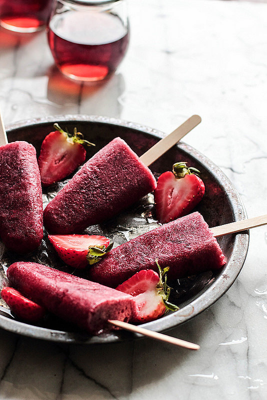 Strawberry Red Wine Popsicles Strawberry Red Wine Popsicles