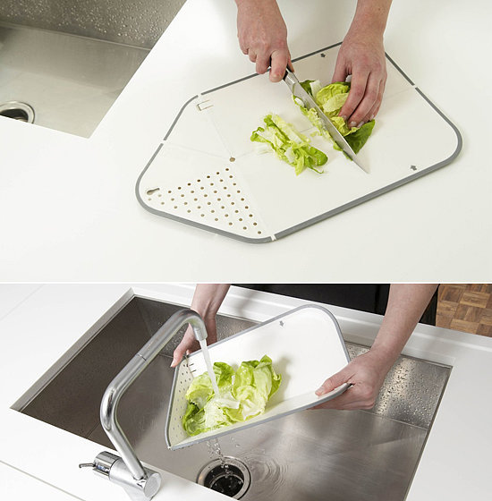 Foldable chopping board holes rinsing