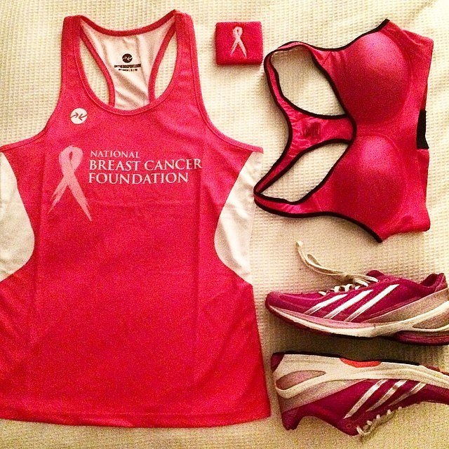 Check out our gear for City2Surf, to make her go a bit faster Justine ran to raise money for the National Breast Cancer Foundation. Source: Instagram user popsugarau 