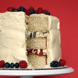 White Cake With Blueberries and Raspberries
