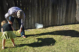 Playing Horse Shoes