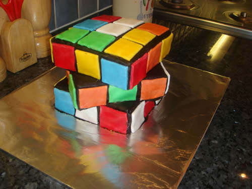 Rubix cube cake