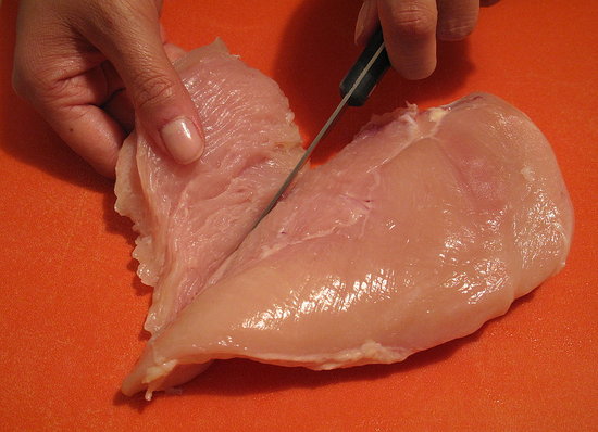 Remove the smaller piece of meat from the breast.