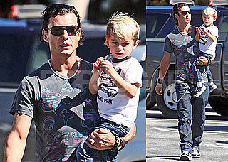 Photos of Gavin Rossdale and Kingston Rossdale Eating Breakfast At a Deli in LA
