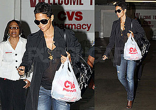 Photos of Halle Berry Running Errands in Her Rain Gear in LA