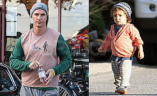 Photos of Matthew McConaughey Leaving a LA Gym; Levi McConaughey Out in a Walk