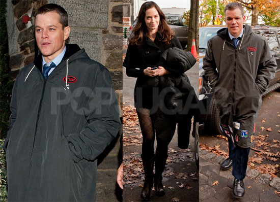 Photos of Matt Damon and Emily Blunt Filming The Adjustment Bureau in NYC Photos of Matt Damon and Emily Blunt Filming The Adjustment Bureau in NYC