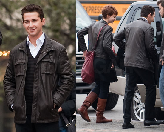 Photos of Shia LaBeouf, Michael Douglas, and Carey Mulligan on the Set of Wall Street 2 2009-11-11 08:47:12