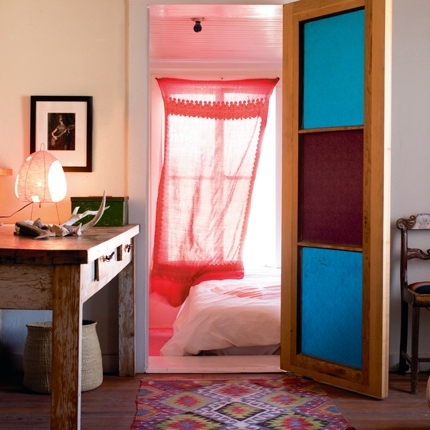 Vibrant turquoise is a nice foil to moody reds. Add worn wood surfaces for a Western arts and crafts look. If you can't commit to painting your walls turquoise, sometimes a painted door is really all you need.
Source
Vibrant turquoise is a nice foil to moody reds. Add worn wood surfaces for a Western arts and crafts look. If you can't commit to painting your walls turquoise, sometimes a painted door is really all you need.
Source