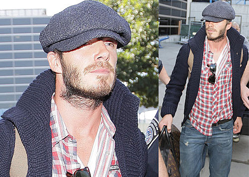 Gallery of Photos of David Beckham at LAX, Video of David Beckham Talking About His Controversial New Beard,