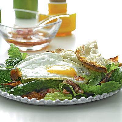 Bacon, Lettuce, and Fried Egg Salad With Jarlsberg Toast