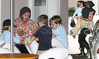 Photos of David Beckham, One of People's Sexiest Men, With Romeo Beckham, Brooklyn Beckham, and Cruz Beckham
