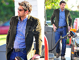Photos of Patrick Dempsey Gassing up His Porsche in LA