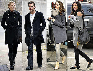Photos of the Gossip Girl Cast On Set In Cute Winter Coats