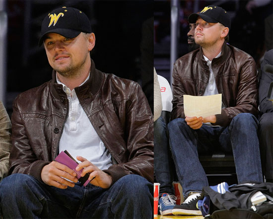 Photos of Leonardo DiCaprio at a Lakers Game in LA 2009-12-14 08:44:48