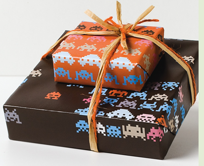 Space Invaders Take Over Your Holiday Gift Wrap