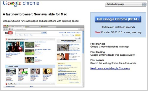 Daily Tech: Oh Joyous Day! Google Chrome For Mac Is Here! 