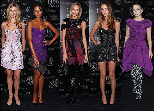Photo of Anja Rubik, Selita Ebanks, Heather Marks, Julie Henderson, and Marie Smith at NARS 15X15 Party in NYC 2009-11-14 17:44:22