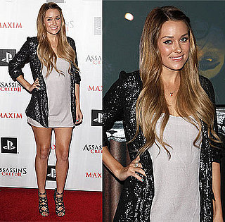 Lauren Conrad Attends an Event in LA Wearing a Black-Sequined Blazer and Jimmy Choo Sandals 2009-11-12 11:15:22