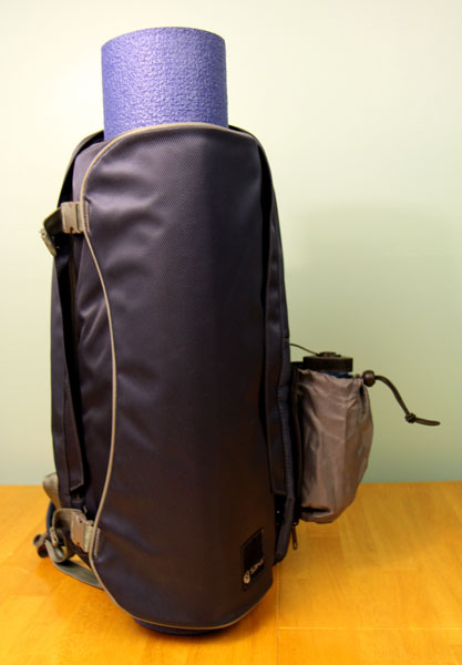 Front of backpack, showing water bottle holder Front of backpack, showing water bottle holder