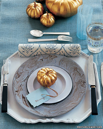 Get the Look: Turquoise and Gold Thanksgiving Table