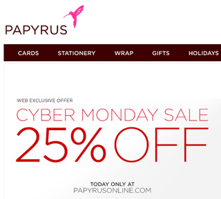 Sale Alert:  Save 25 Percent at Papyrus Today Only!