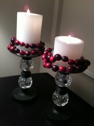 The Eighth DIY of Christmas: Cranberry Candle Wraps