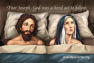 Billboard Shows Joseph and Mary in Bed — Love It or Leave It? 