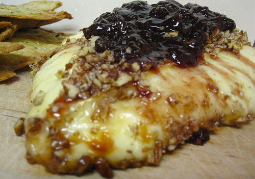Baked Brie With Pecans and Strawberry Jam Recipe