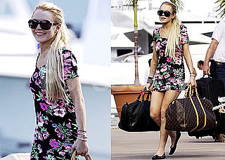Photos of Lindsay Lohan Leaving St. Bart's With Lots of Luggage in Tow