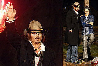 Photos of Johnny Depp Looking at a Bust of Himself in Serbia 2010-01-14 04:00:00