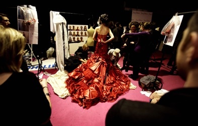 Backstage at Jenny Packham for London Fashion Week