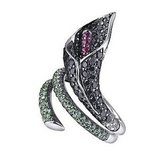 CALLY LILY RING, BLACK SAPPHIRES