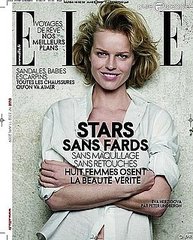 Eva Herzigova, Ines de la Fressange Go Without Makeup, Retouching for French Elle Covers
