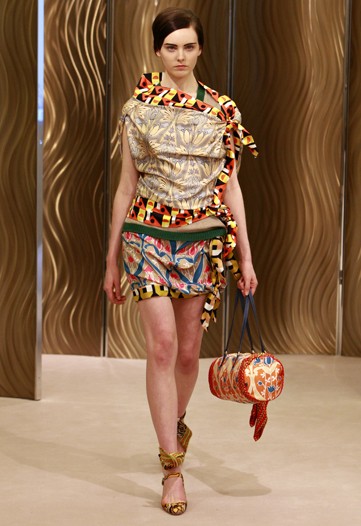 Miuccia Prada Digs Up Clashing Vintage Prints for Cruise 2010 Miuccia Prada Digs Up Clashing Vintage Prints for Cruise 2010