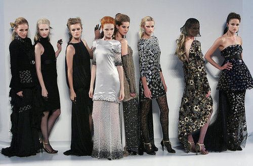 Karl Lagerfeld's Fall 2009 Chanel Couture: All High/Low Skirts and Perfume Bottles Karl Lagerfeld's Fall 2009 Chanel Couture: All High/Low Skirts and Perfume Bottles