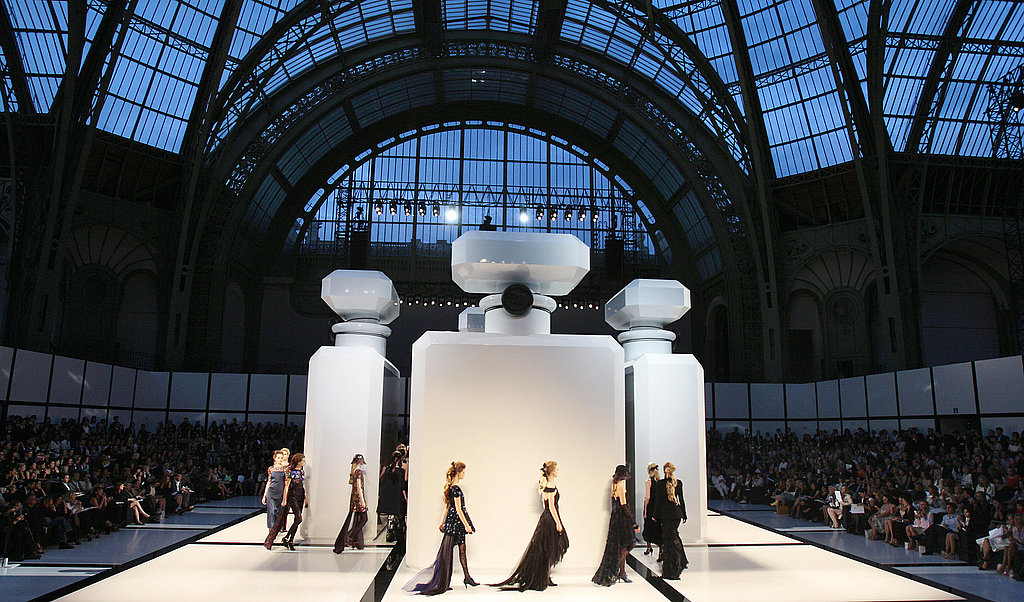 Karl Lagerfeld's Fall 2009 Chanel Couture: All High/Low Skirts and Perfume Bottles Karl Lagerfeld's Fall 2009 Chanel Couture: All High/Low Skirts and Perfume Bottles
