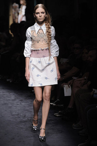 Miuccia Prada Interprets "Innocence" with Cat and Bird Prints for Miu Miu Spring 2010 Miuccia Prada Interprets "Innocence" with Cat and Bird Prints for Miu Miu Spring 2010