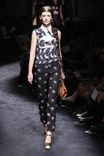 Miuccia Prada Interprets "Innocence" with Cat and Bird Prints for Miu Miu Spring 2010 Miuccia Prada Interprets "Innocence" with Cat and Bird Prints for Miu Miu Spring 2010