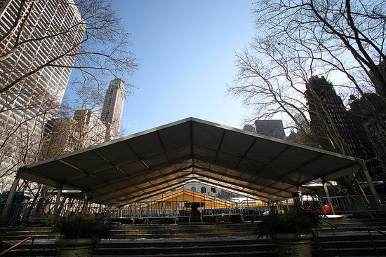 Bryant Park Prepares For Fashion Week Bryant Park Prepares For Fashion Week