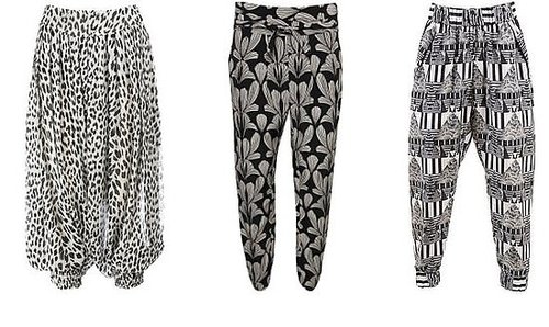 Shopping: Black & White Printed Harem Trousers 